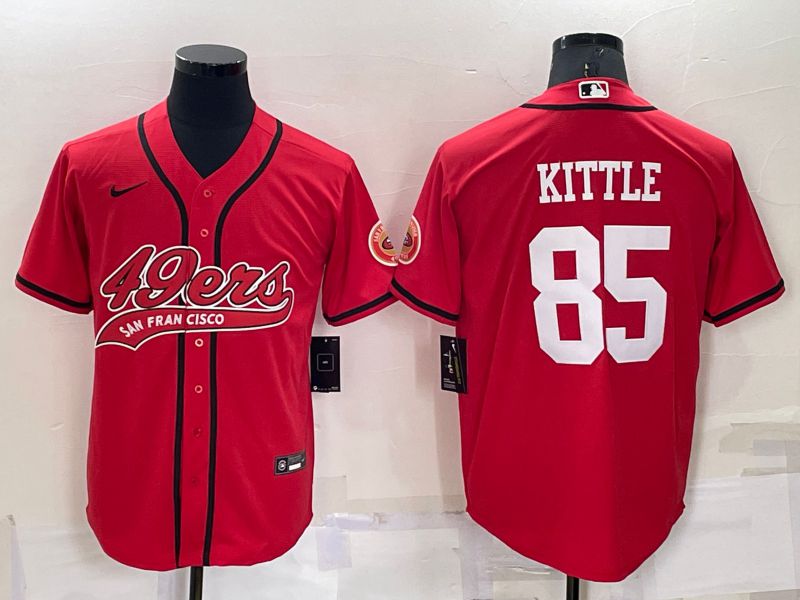 Men San Francisco 49ers #85 Kittle Red Nike Co branded NFL Jersey->los angeles dodgers->MLB Jersey